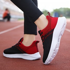 Women's Breathable Mesh Sneakers - Lightweight Lace Up Running Shoes for Casual Outdoor Activities