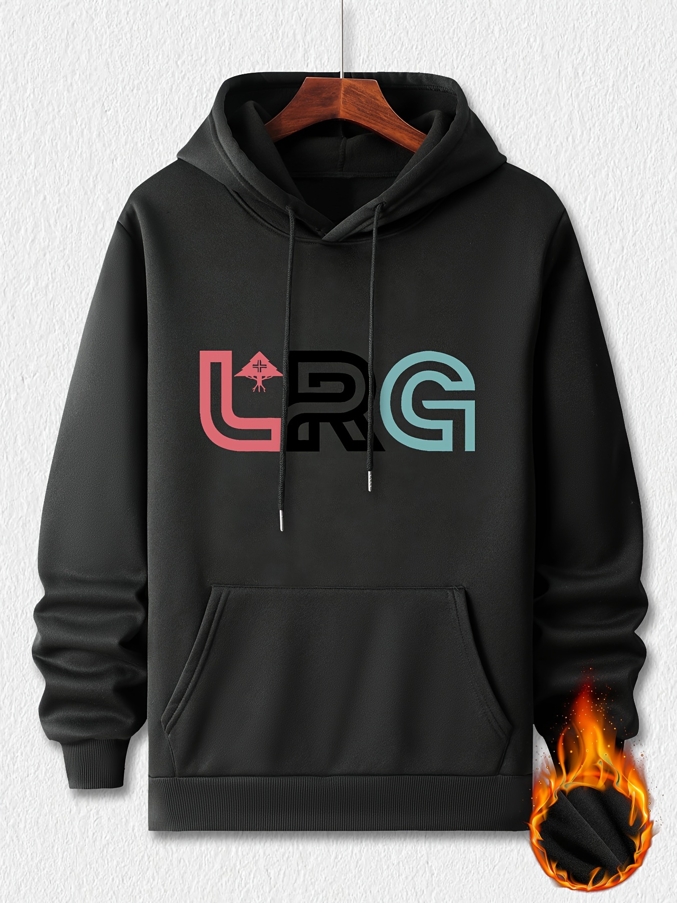 lrg print kangaroo pocket hoodie casual long sleeve hoodies pullover sweatshirt mens clothing for fall winter details 10